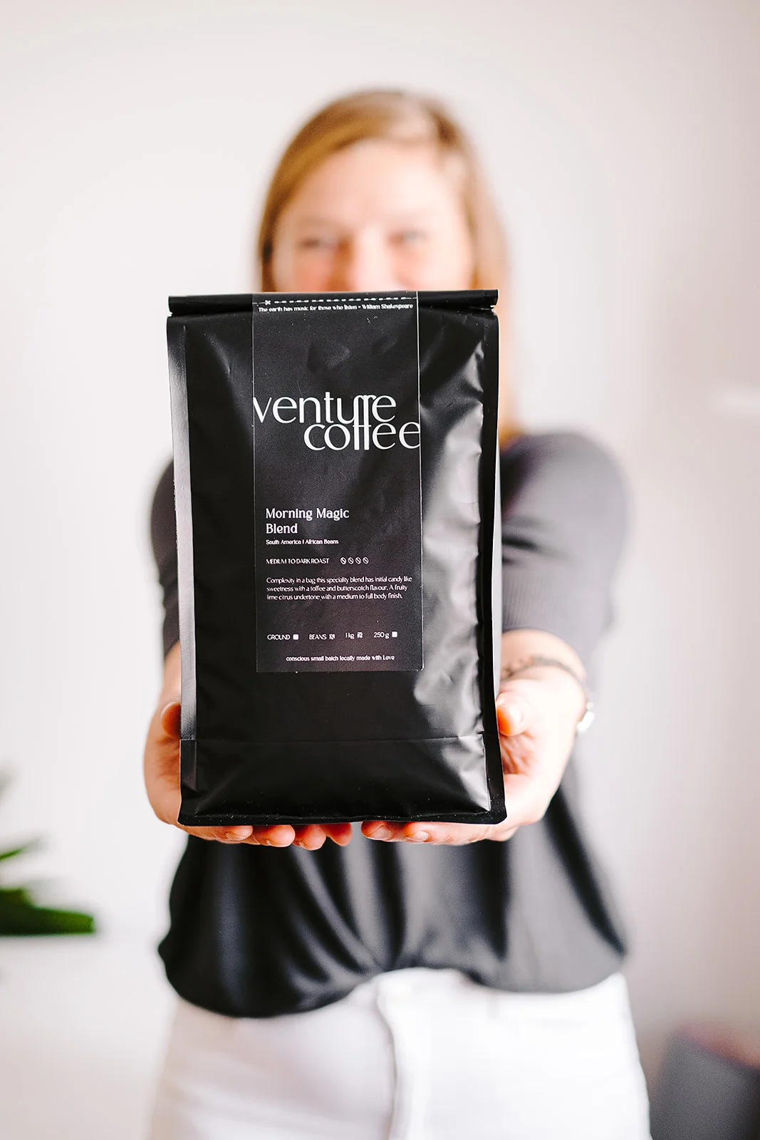 Venture Coffee website design screenshot